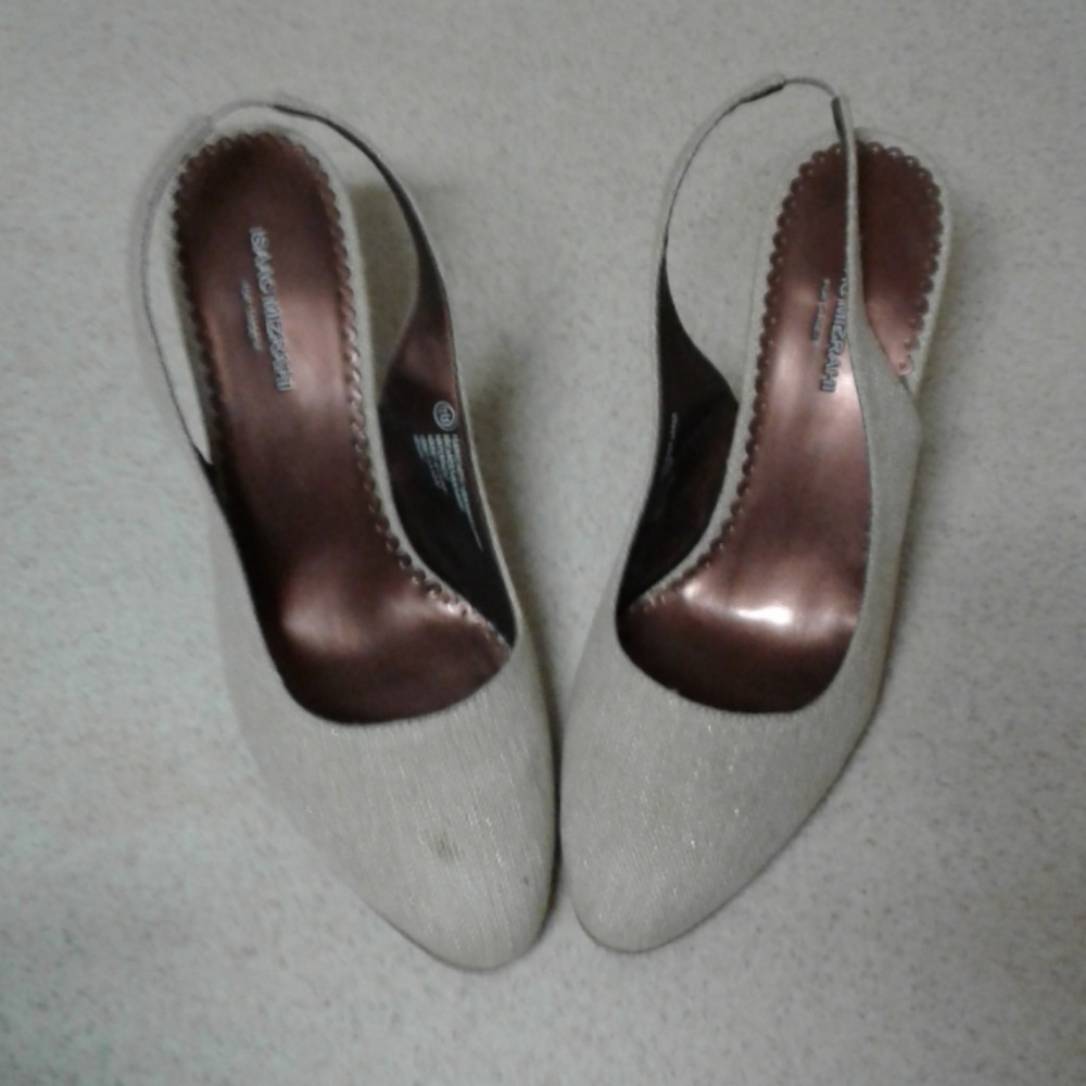 Isaac Mizrahi slingback tweed heels